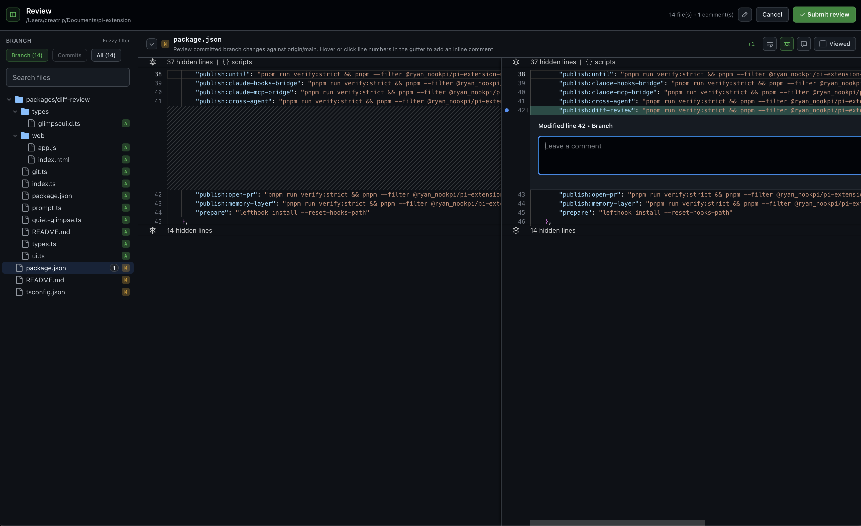 diff-review screenshot