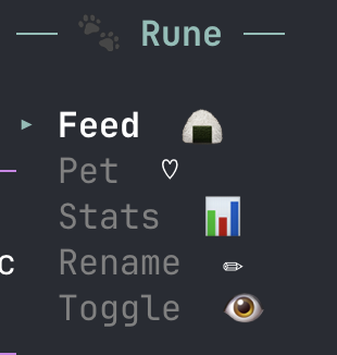 Pimagotchi menu