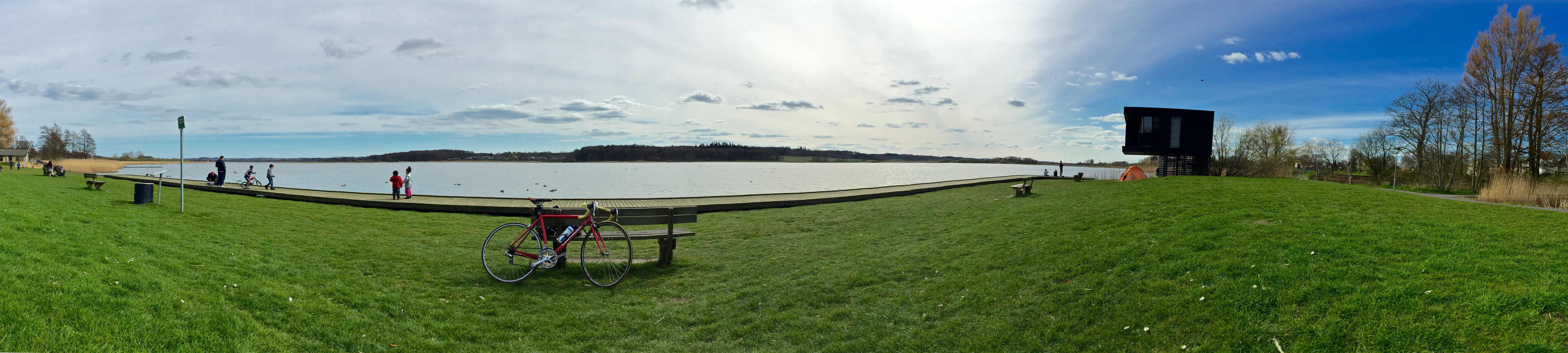 At Brabrand Sø Taking a break from a 38km bicycle ride by the scenic lake in the neighbourhood of Brabrand, Aarhus, Denmark.
