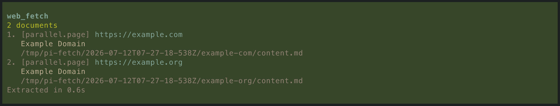 Expanded web_fetch results in pi