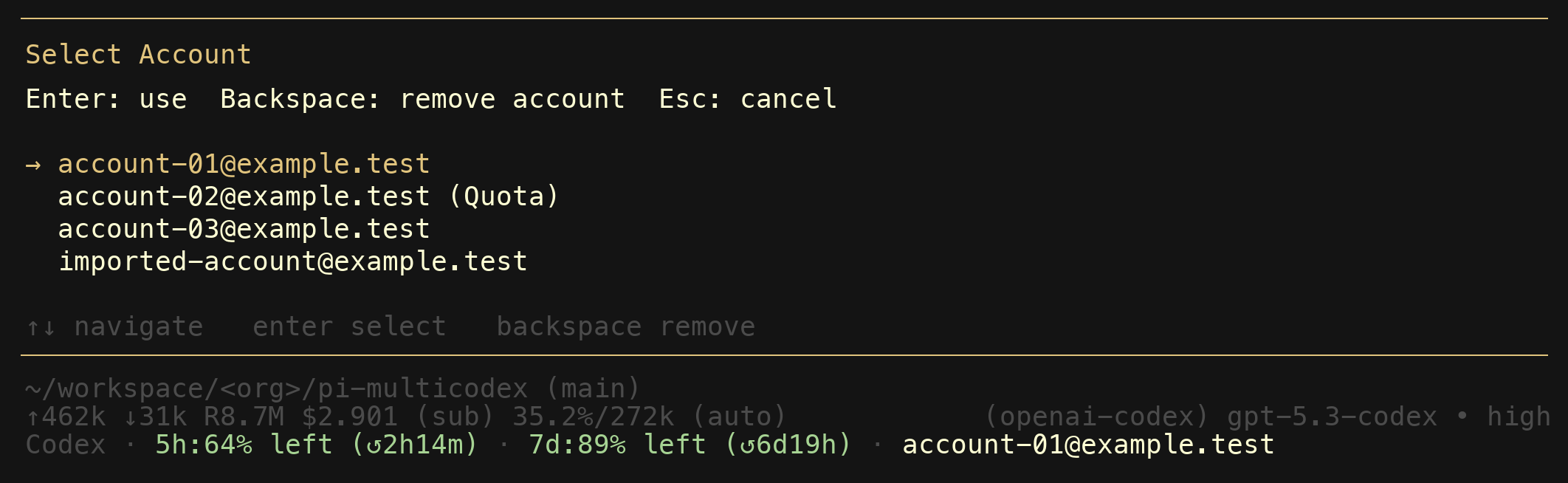 MultiCodex use picker