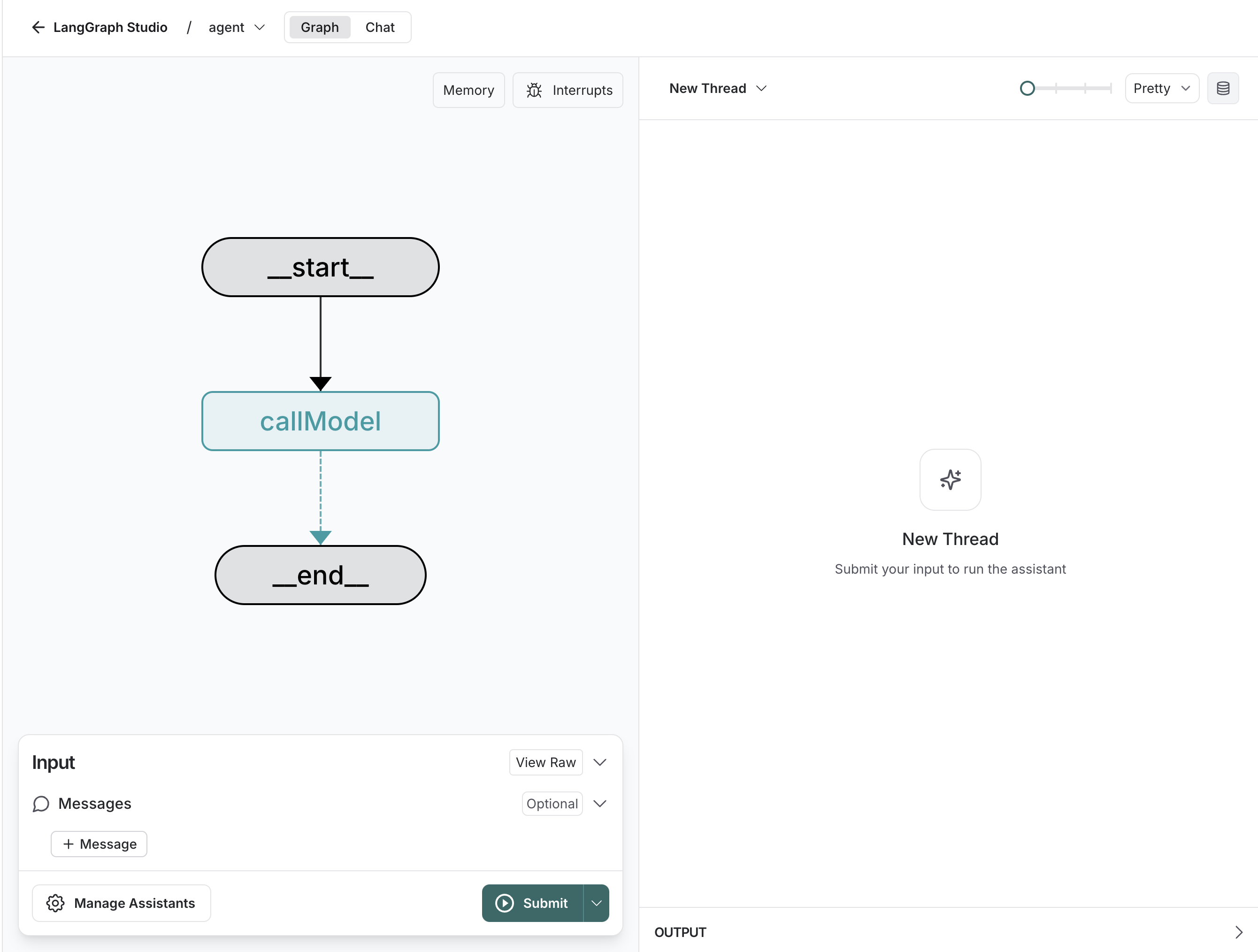 Graph view in LangGraph studio UI