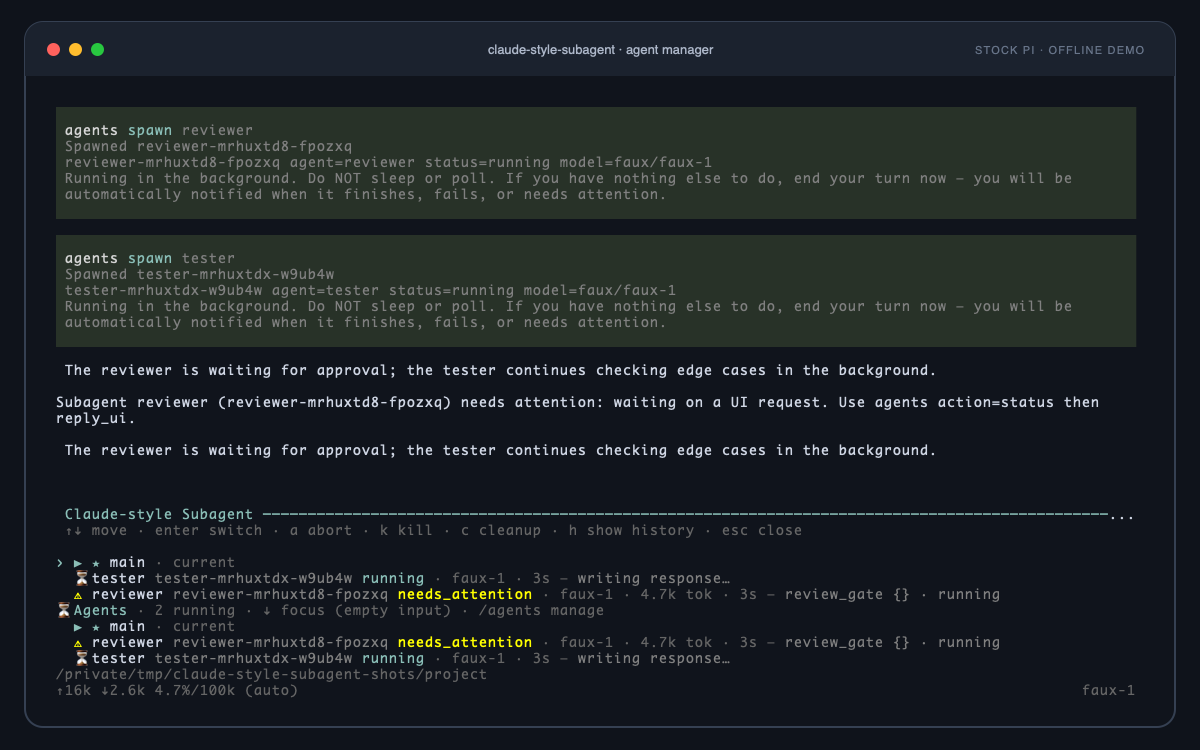 Subagent manager