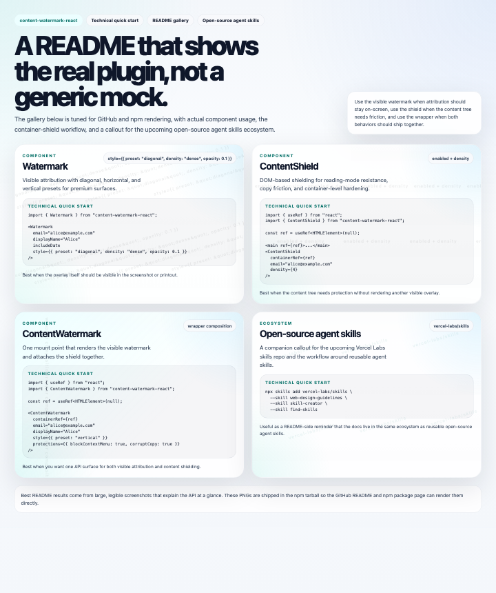 content-watermark-react light mode gallery