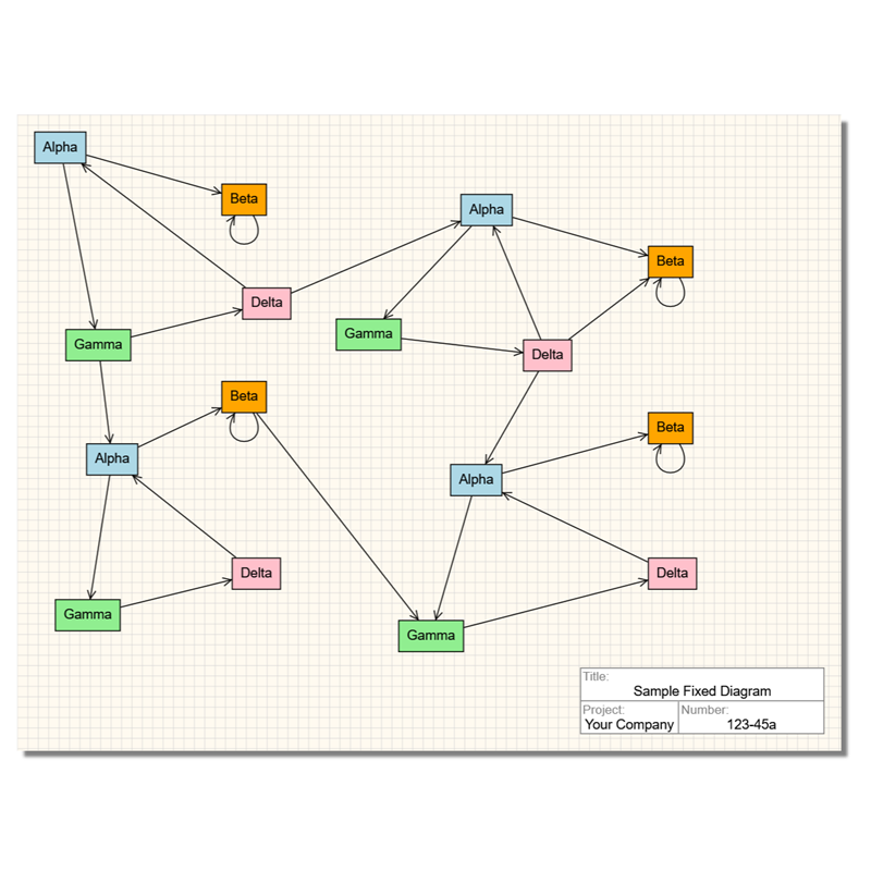Show a diagram on a sheet of paper, limiting dragging and resizing to stay within the page minus margins.