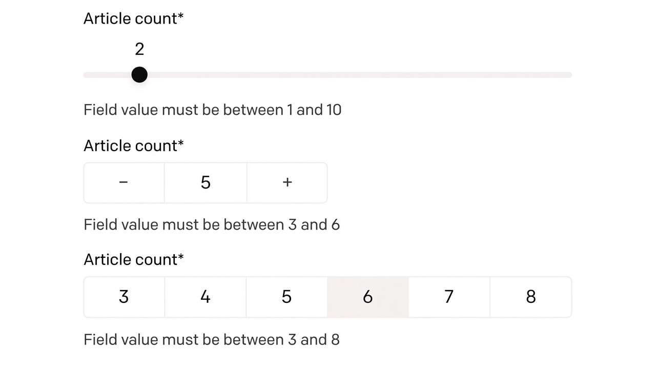 Integer picker in a record form