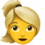 woman: blond hair