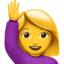 woman raising hand