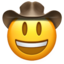 face with cowboy hat