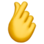 hand with index finger and thumb crossed