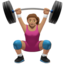 Woman Lifting Weights（中間の肌色） (Apple)