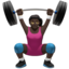 Woman Lifting Weights（暗い肌色） (Apple)