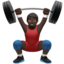 Man Lifting Weights（暗い肌色） (Apple)