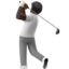 ゴルフする人（暗い肌色） (Apple)
