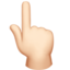 上を指さす手（明るい肌色） (Apple)
