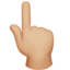上を指さす手（やや明るい肌色） (Apple)