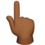 上を指さす手（やや暗い肌色） (Apple)