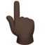 上を指さす手（暗い肌色） (Apple)