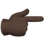 右を指さす手（暗い肌色） (Apple)