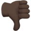 Thumbs Down Sign（暗い肌色） (Apple)