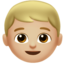 男の子（やや明るい肌色） (Apple)
