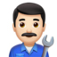 男性整備士（明るい肌色） (Apple)