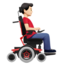 Man In Motorized Wheelchair Facing Right（明るい肌色） (Apple)