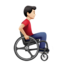 Man In Manual Wheelchair Facing Right（明るい肌色） (Apple)