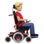 Man In Motorized Wheelchair Facing Right（やや明るい肌色） (Apple)