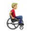 Man In Manual Wheelchair Facing Right（やや明るい肌色） (Apple)