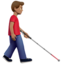 Man With White Cane Facing Right（中間の肌色） (Apple)