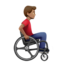 Man In Manual Wheelchair Facing Right（中間の肌色） (Apple)