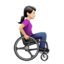 Woman In Manual Wheelchair Facing Right（明るい肌色） (Apple)