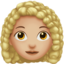 Woman: Curly Hair（やや明るい肌色） (Apple)