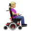 Woman In Motorized Wheelchair Facing Right（やや明るい肌色） (Apple)