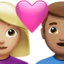 Couple With Heart: Woman, Man（やや明るい肌色） (Apple)