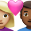Couple With Heart: Woman, Man（やや明るい肌色） (Apple)