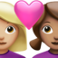 Couple With Heart: Woman, Woman（やや明るい肌色） (Apple)
