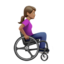 Woman In Manual Wheelchair Facing Right（中間の肌色） (Apple)