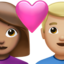 Couple With Heart: Woman, Man（やや明るい肌色） (Apple)