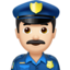 Man Police Officer（明るい肌色） (Apple)