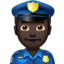 Man Police Officer（暗い肌色） (Apple)