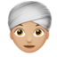 Woman Wearing Turban（やや明るい肌色） (Apple)