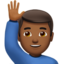 Man Raising Hand（やや暗い肌色） (Apple)