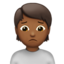 顔をしかめる人（やや暗い肌色） (Apple)