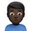 Man Frowning（暗い肌色） (Apple)