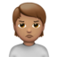 ふくれ面の人（中間の肌色） (Apple)