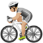自転車に乗る人（やや明るい肌色） (Apple)