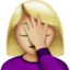 Woman Facepalming（やや明るい肌色） (Apple)