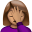 Woman Facepalming（中間の肌色） (Apple)
